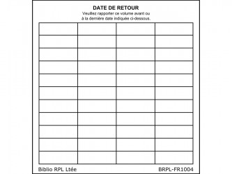 Self-Adhesive Date de retour (Date Due) Slips