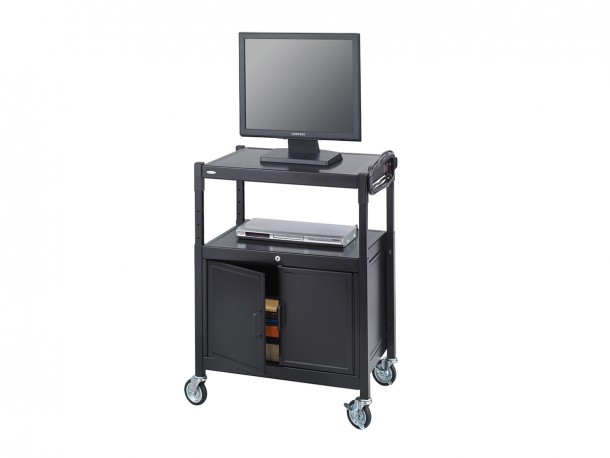 Safco Multimedia Cart With Cabinet