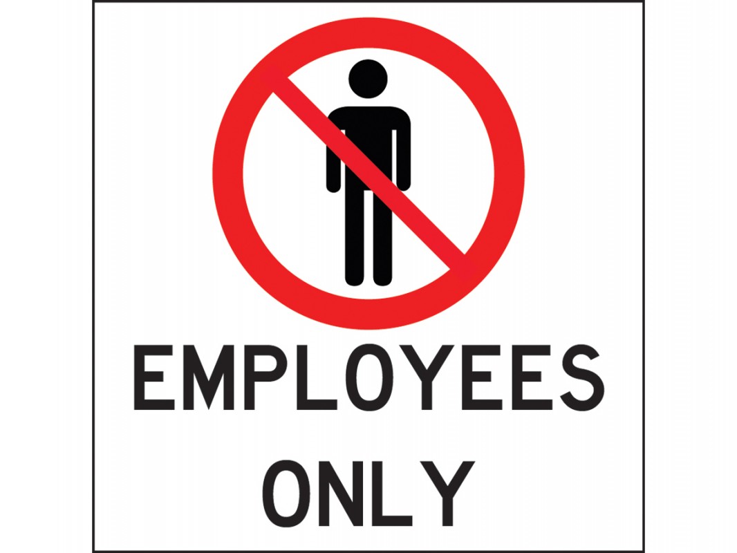 Self-Adhesive Vinyl Sign - Employees Only - Biblio RPL Ltée