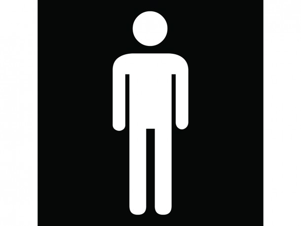 Self-Adhesive Vinyl Sign - Men Restroom