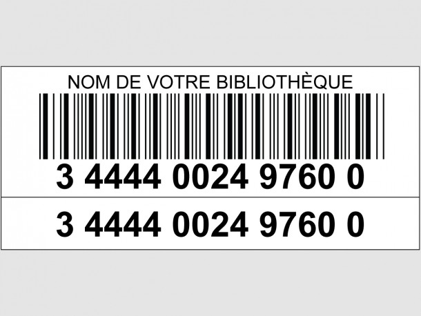 Codes à barres laser avec étiquette de numéro supplémentaire