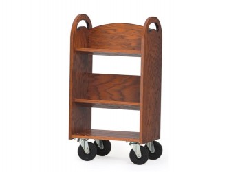 MAR-LINE Mini Booktruck with 2 sloping shelves and 1 flat shelf