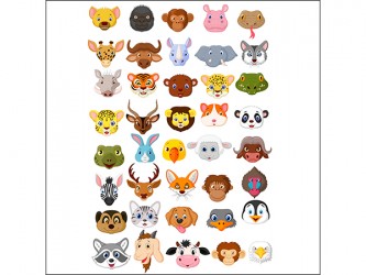 Animal faces - Self-Adhesive Vinyl Poster