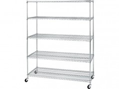 Seville Classics UltraZinc Mobile Steel Wire Shelving - 5-Tier