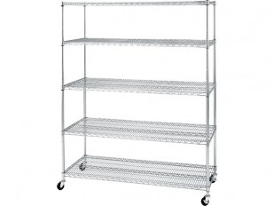 Seville Classics UltraZinc Mobile Steel Wire Shelving - 5-Tier