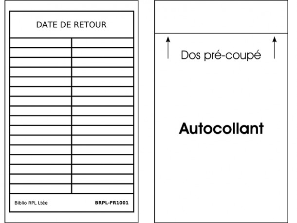 Feuillets autocollants Date de retour