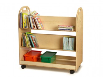 Jonti-Craft Book Truck with 4 sloped shelves and 1 tray